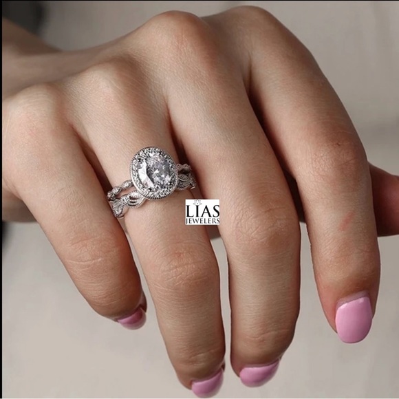 New 18k white gold wedding ring set - Picture 5 of 6